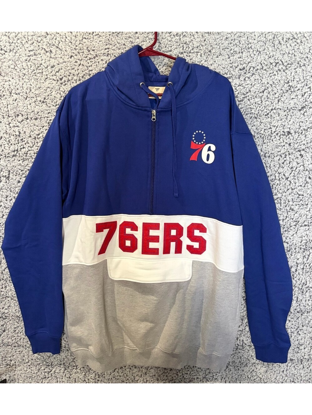 Philadelphia 76ers Fanatics Big & Tall Anorak Half-Zip Hoodie - Royal Size 2XLT